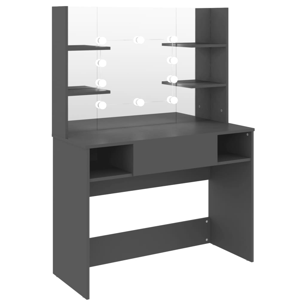 Makeupbord Med Led-Lys 100X40X135 Cm Mdf