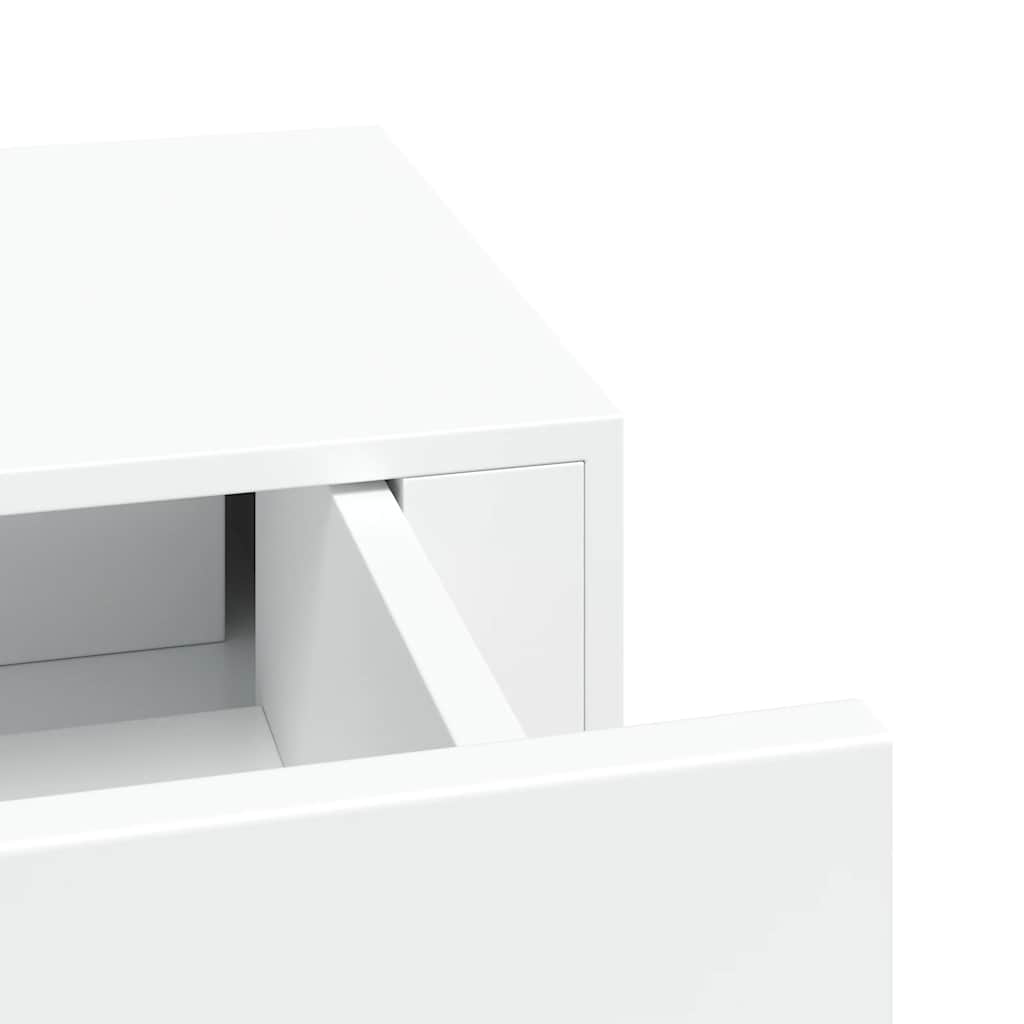 Væghylde Med Skuffe 60X23,5X10 Cm Mdf Hvid