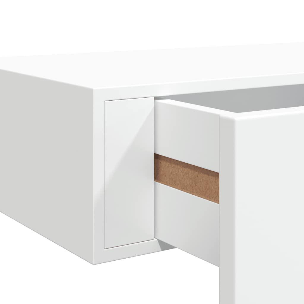 Væghylde Med Skuffe 60X23,5X10 Cm Mdf Hvid