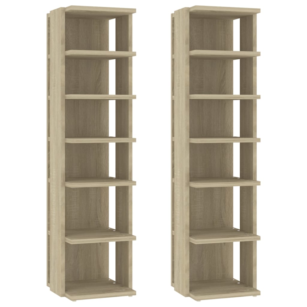 Skoskabe 2 Stk. 27,5X27X102 Cm Sonoma-Eg
