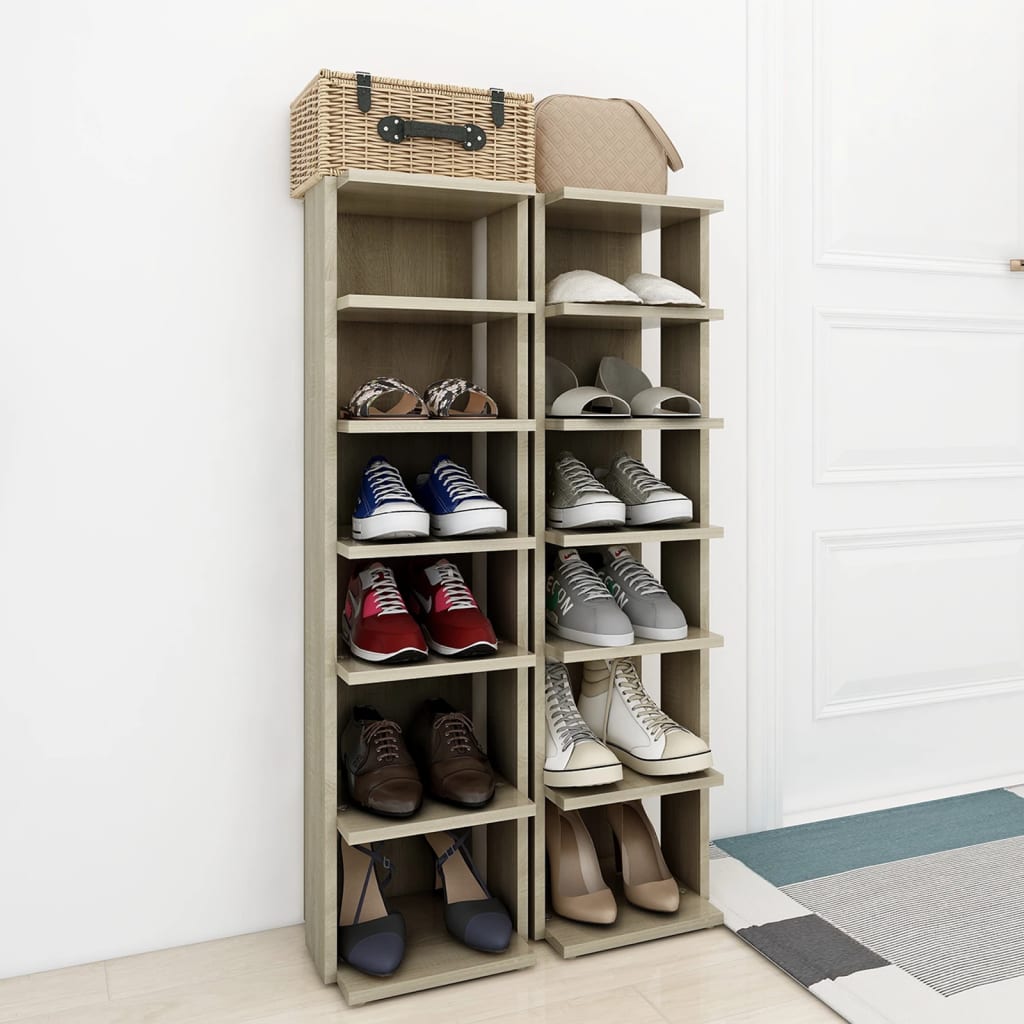 Skoskabe 2 Stk. 27,5X27X102 Cm Sonoma-Eg