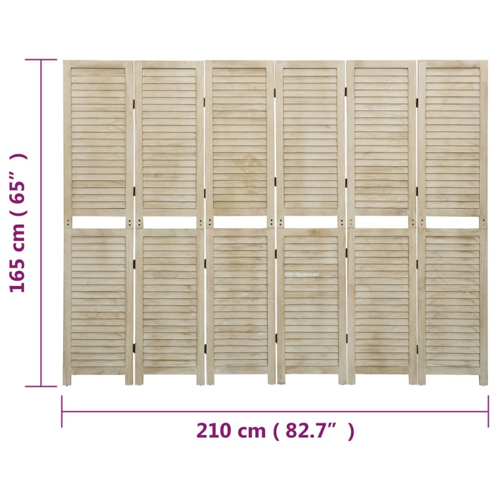 6-Panels Rumdeler Massivt Kejsertræ