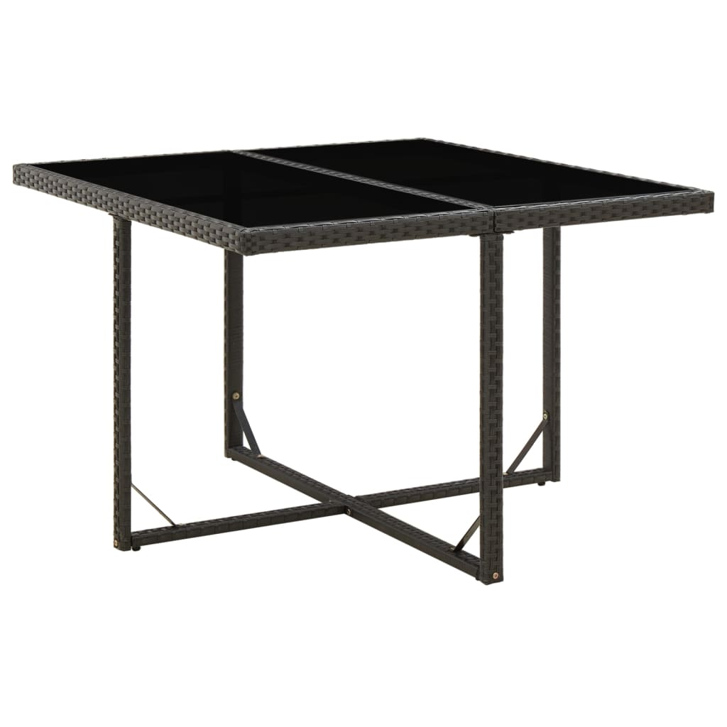 Havebord 109X107X74 Cm Polyrattan Og Glas