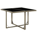 Havebord 109X107X74 Cm Polyrattan Og Glas