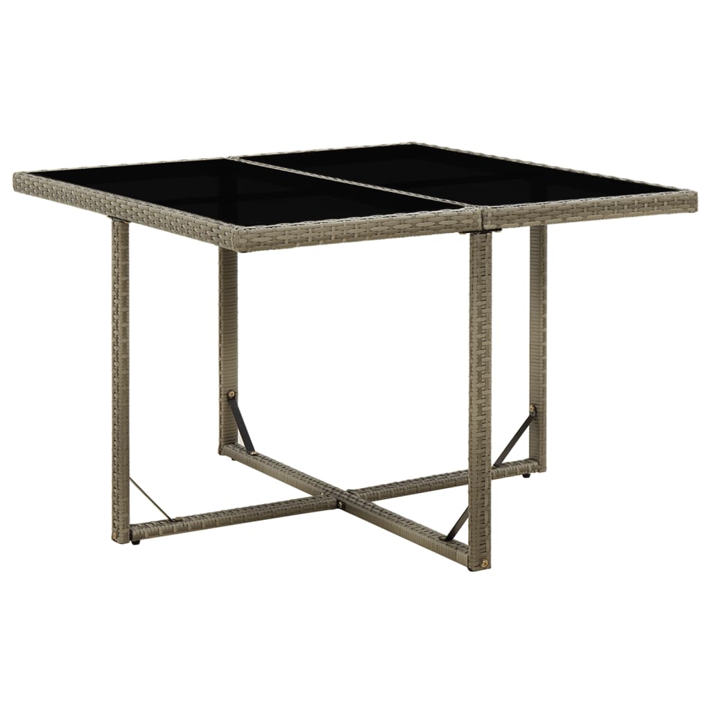 Havebord 109X107X74 Cm Polyrattan Og Glas