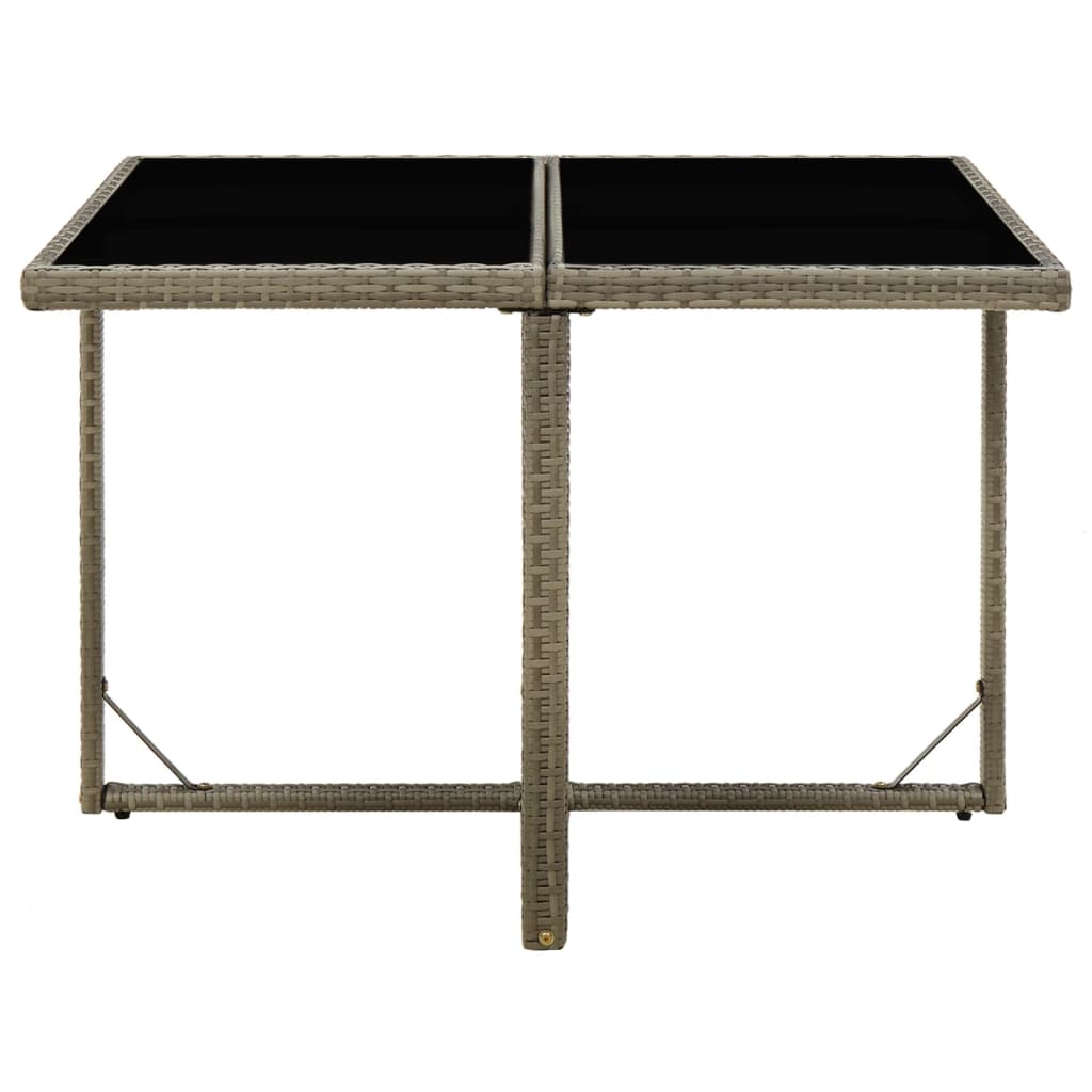 Havebord 109X107X74 Cm Polyrattan Og Glas