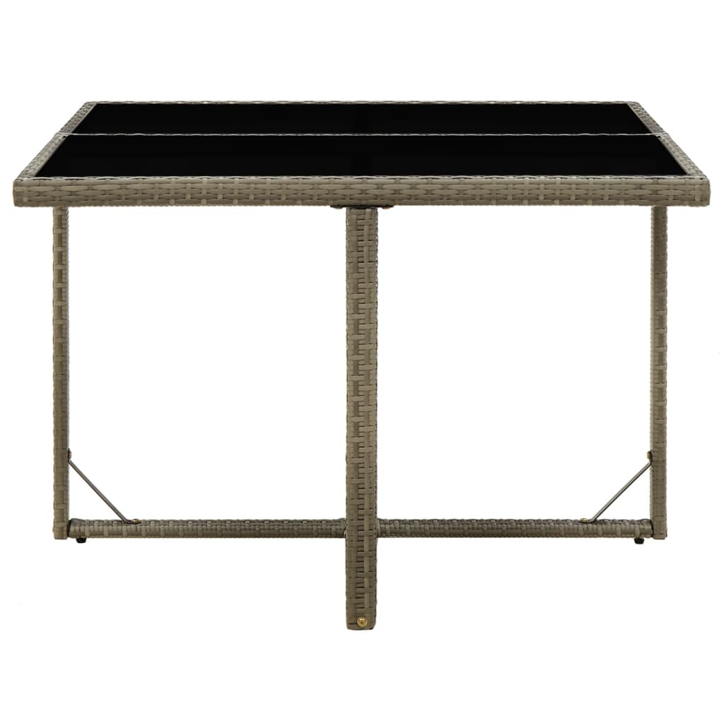 Havebord 109X107X74 Cm Polyrattan Og Glas