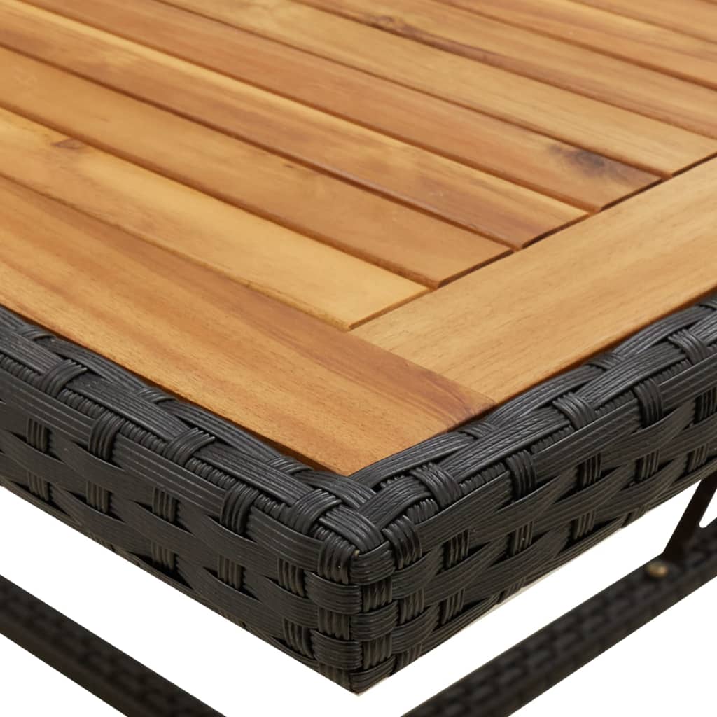 Havebord 109X107X74 Cm Polyrattan Og Massivt Akacietræ