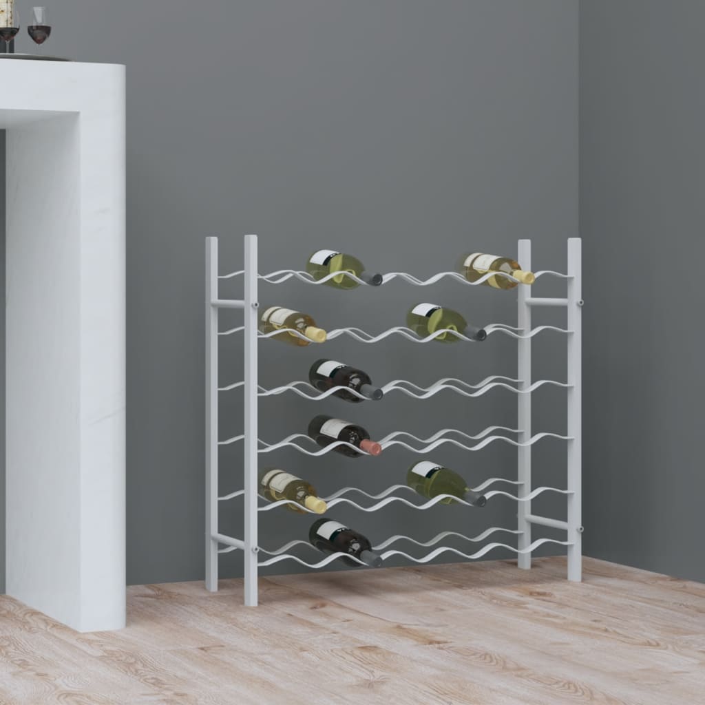 Vinreol Til 48 Flasker Metal Hvid