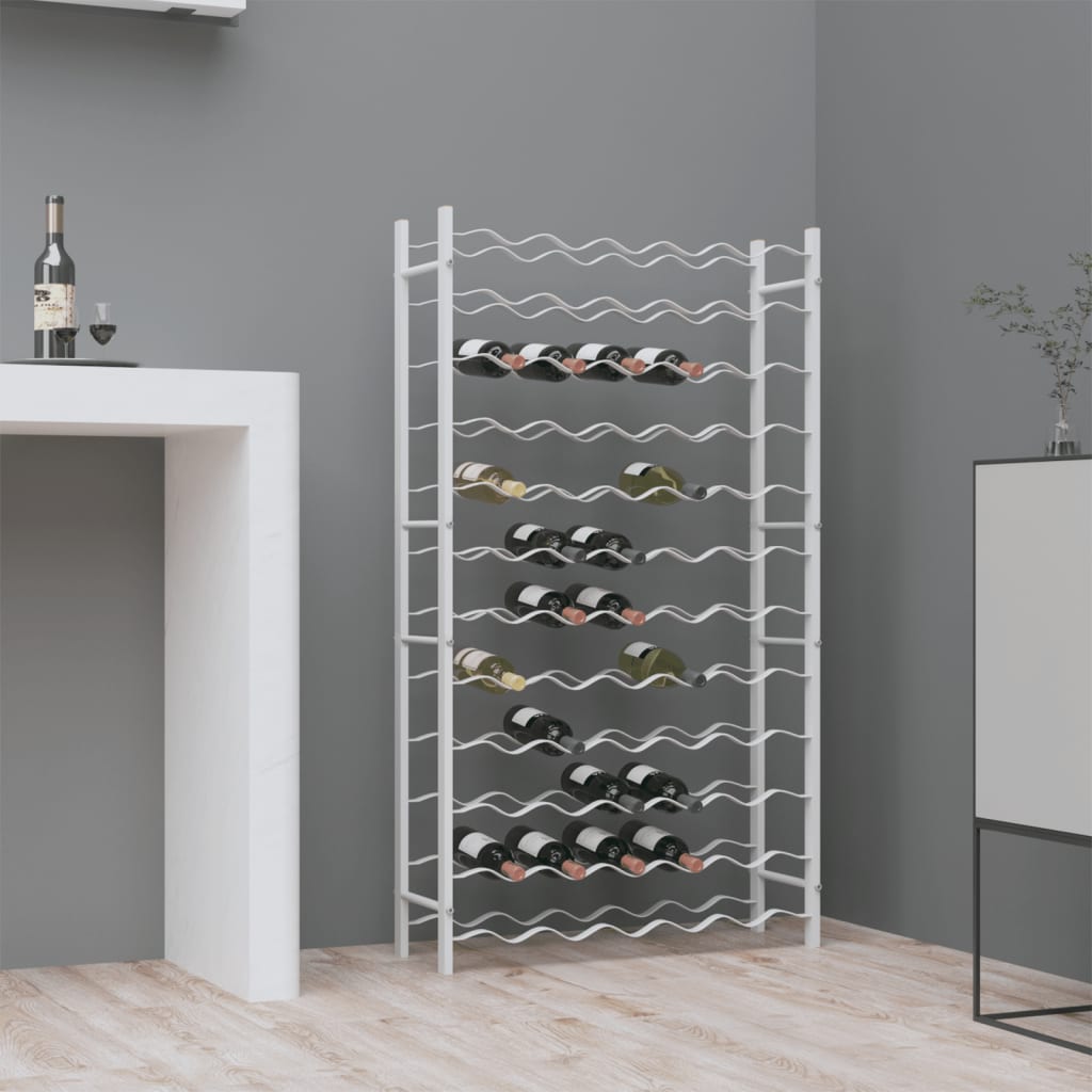 Vinreol Til 48 Flasker Metal Hvid