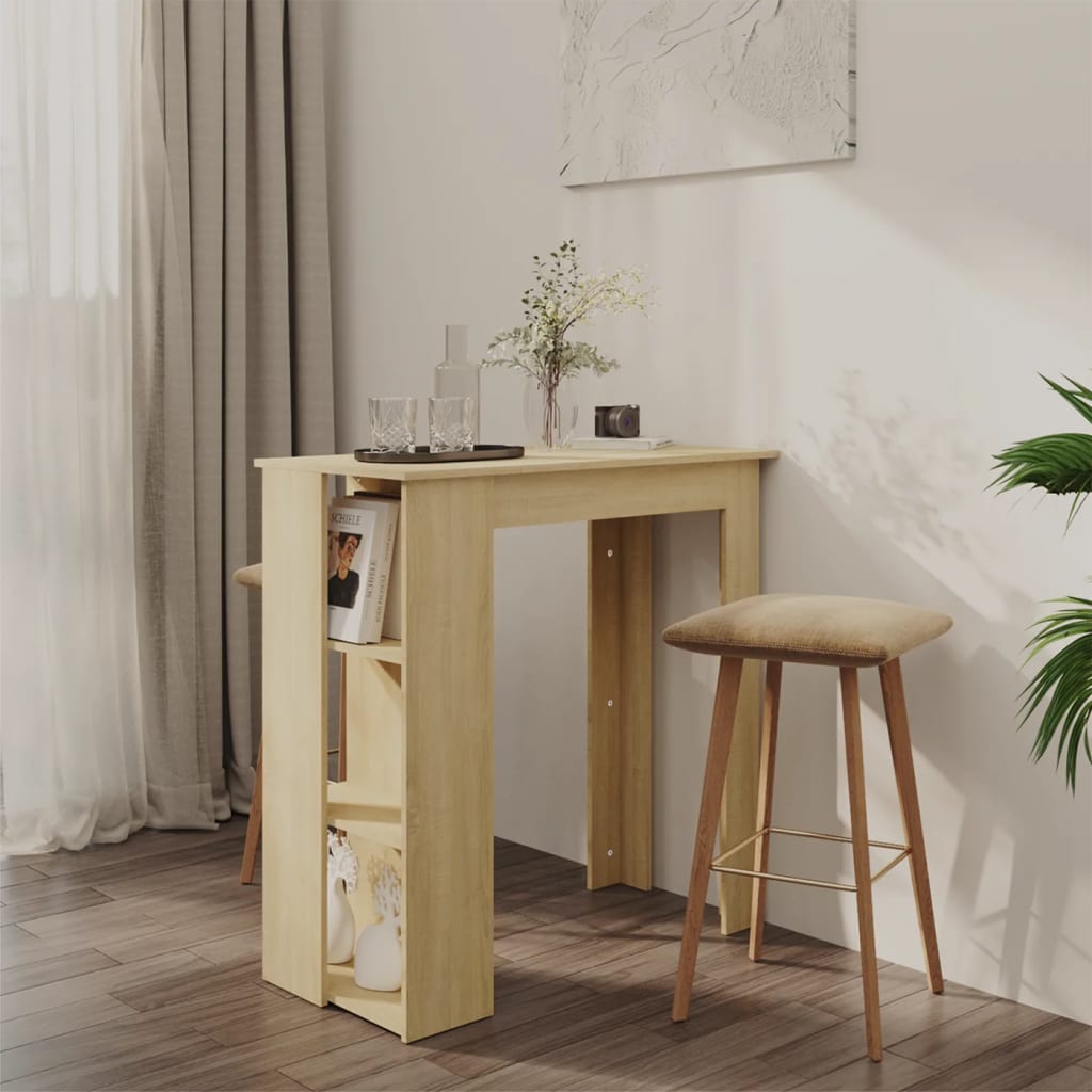Barbord Med Hylde 102X50X103,5 Cm Konstrueret Træ