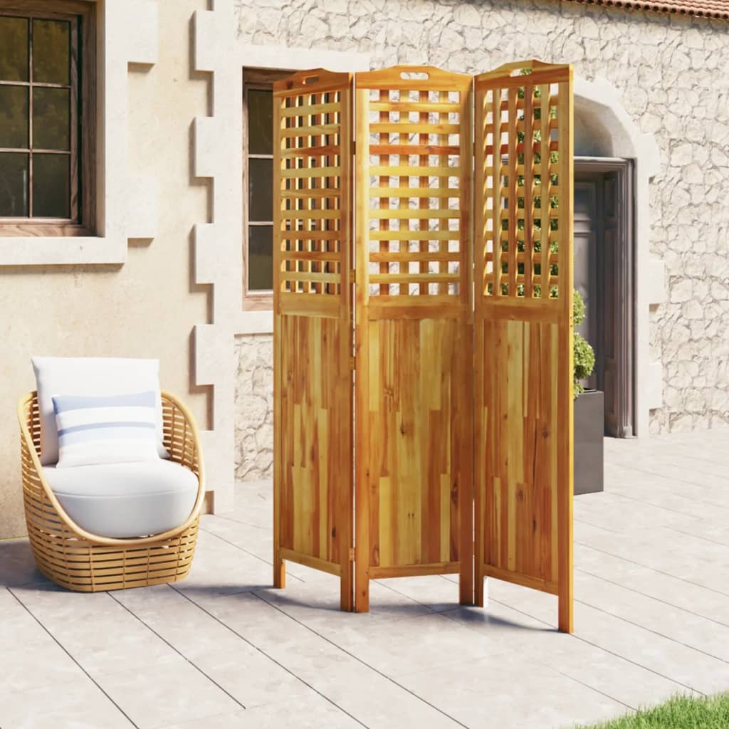 3-Panels Rumdeler 121,5X2X180 Cm Massivt Akacietræ