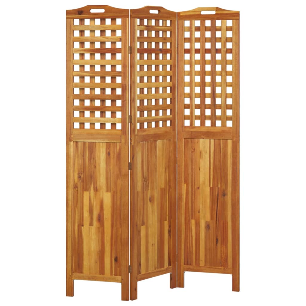 3-Panels Rumdeler 121,5X2X180 Cm Massivt Akacietræ