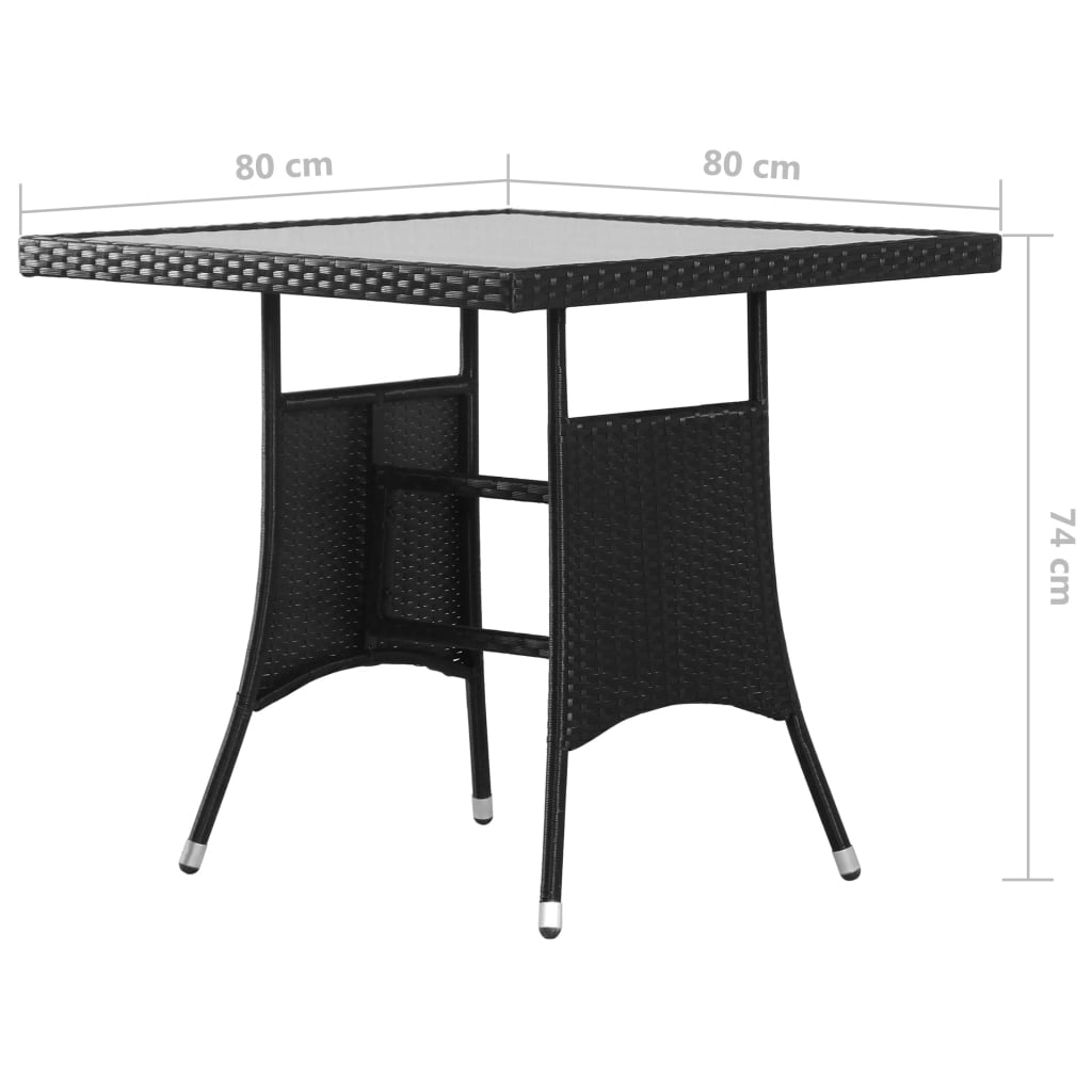 Havebord Sort Polyrattan