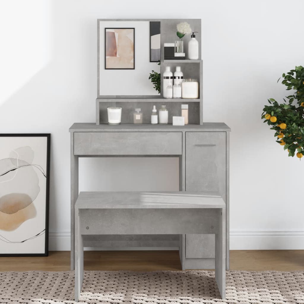 Makeupbord Med Spejl 86,5X35X136 Cm -Look