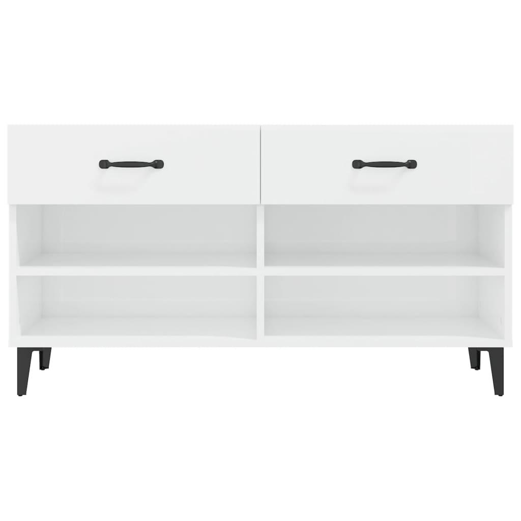 Skoreol 102X35X55 Cm Konstrueret Træ Hvid Højglans