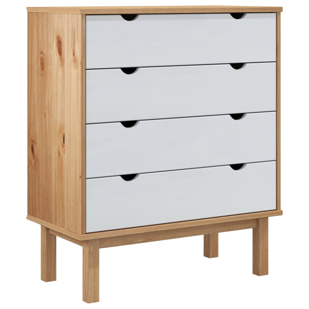 Kommode Otta 76,5X39,5X90 Cm Massivt Fyrretræ
