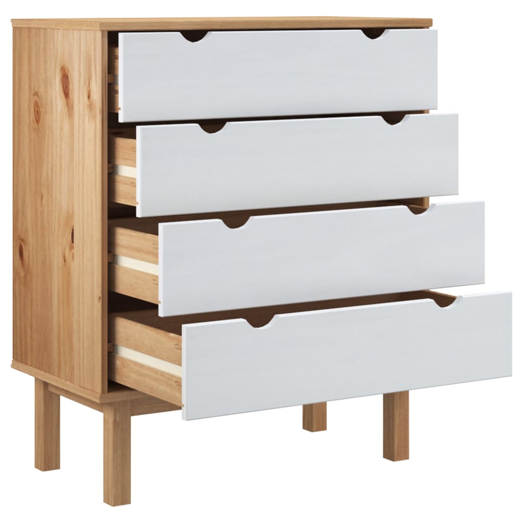 Kommode Otta 76,5X39,5X90 Cm Massivt Fyrretræ