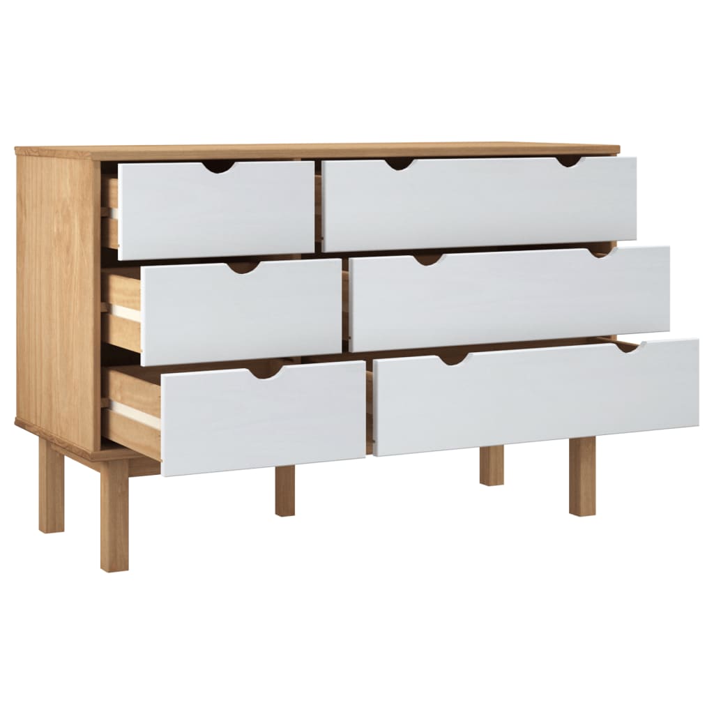 Kommode Otta 111X43X73,5 Cm Massivt Fyrretræ