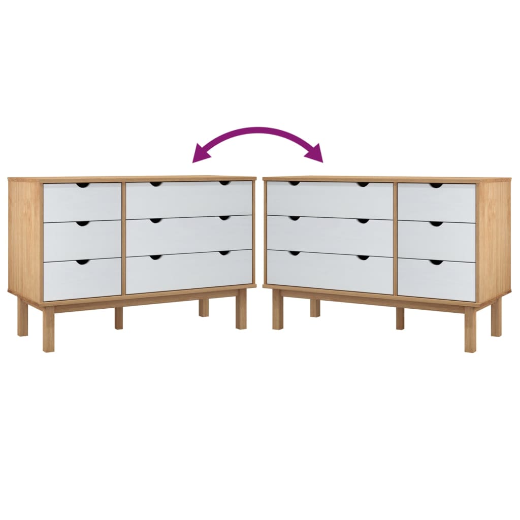 Kommode Otta 111X43X73,5 Cm Massivt Fyrretræ