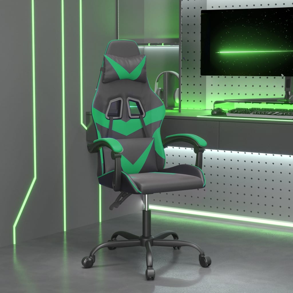 Drejelig Gamingstol Med Fodstøtte Kunstlæder Sort Camouflage