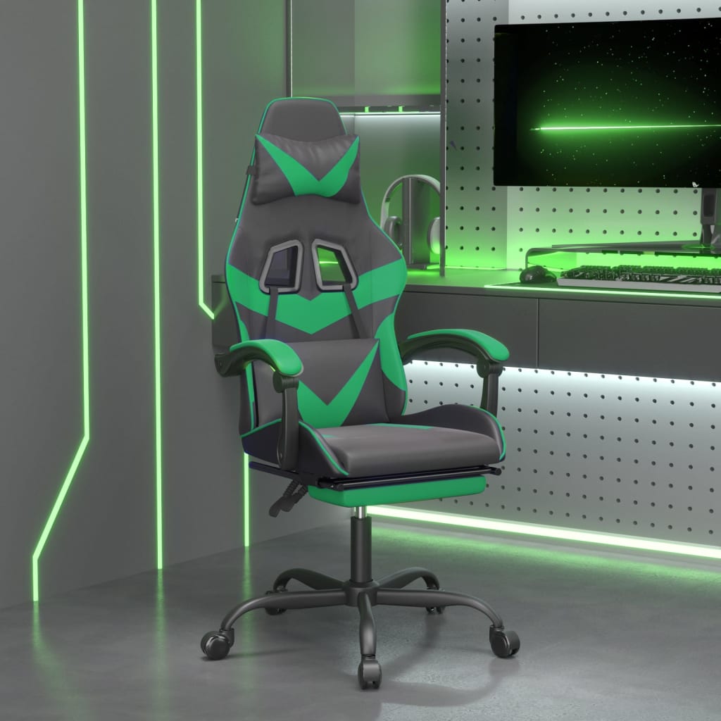 Drejelig Gamingstol Med Fodstøtte Kunstlæder Sort Camouflage