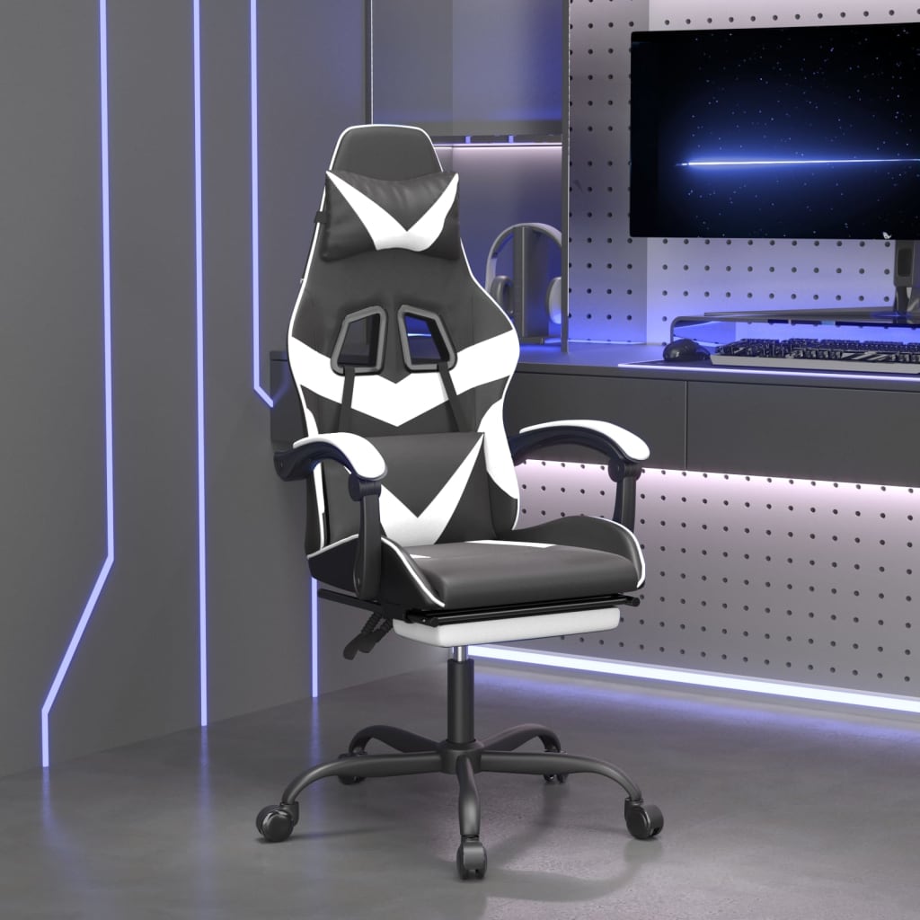 Drejelig Gamingstol Med Fodstøtte Kunstlæder Sort Camouflage