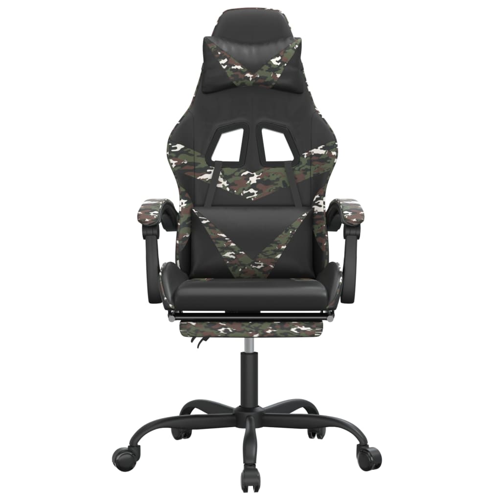 Drejelig Gamingstol Med Fodstøtte Kunstlæder Sort Camouflage