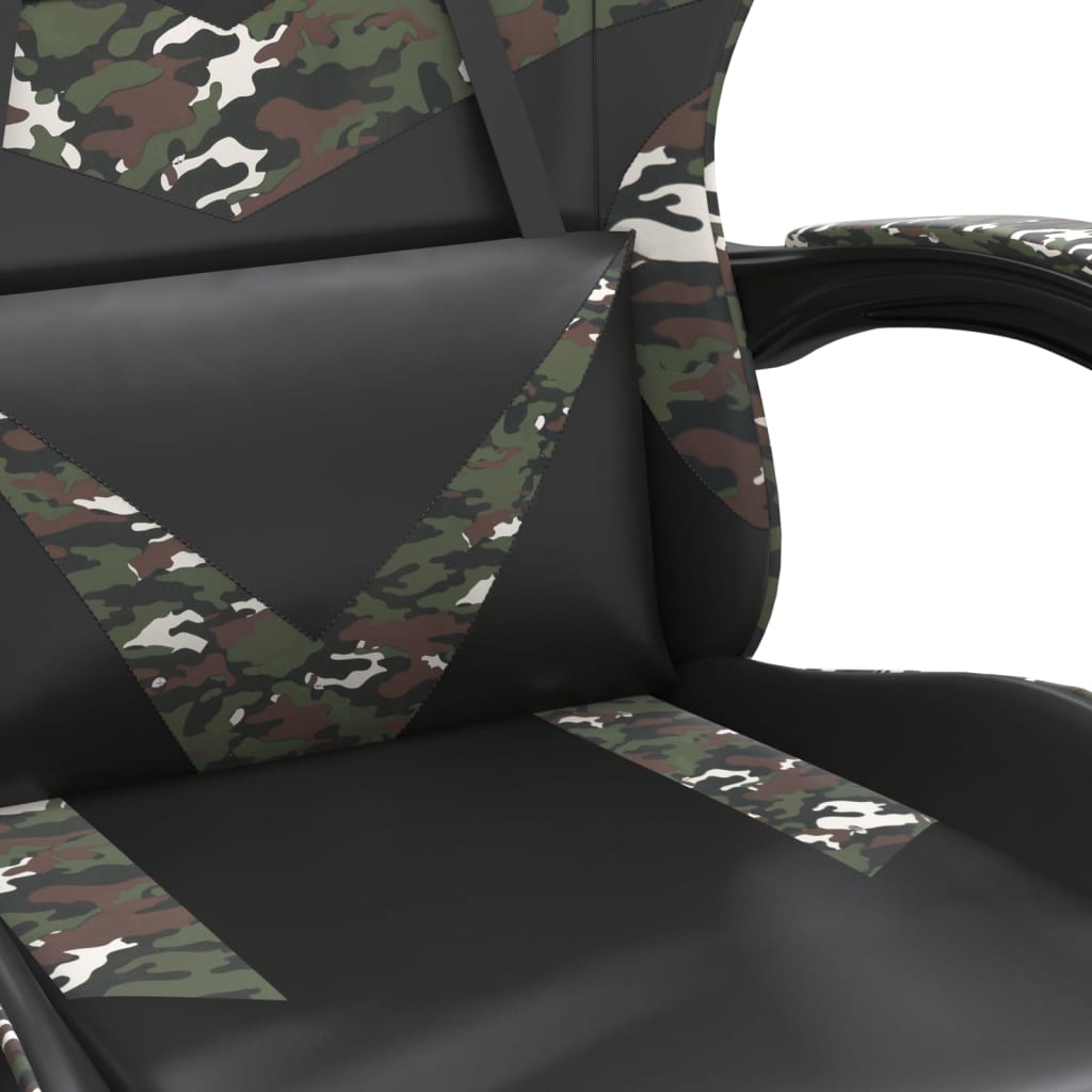 Drejelig Gamingstol Med Fodstøtte Kunstlæder Sort Camouflage