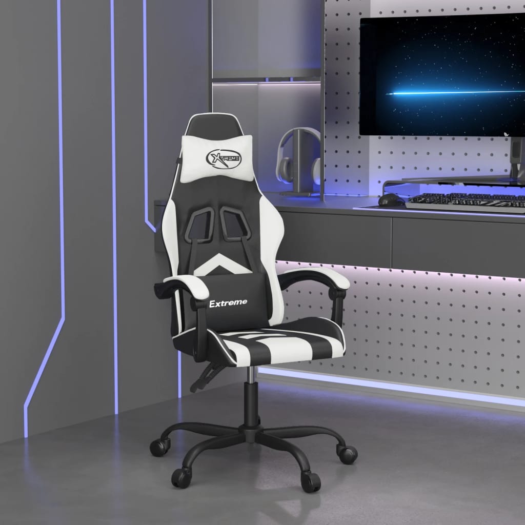 Gamingstol Med Fodstøtte Kunstlæder