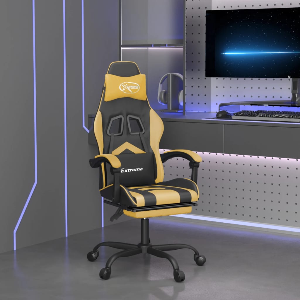 Gamingstol Med Fodstøtte Kunstlæder