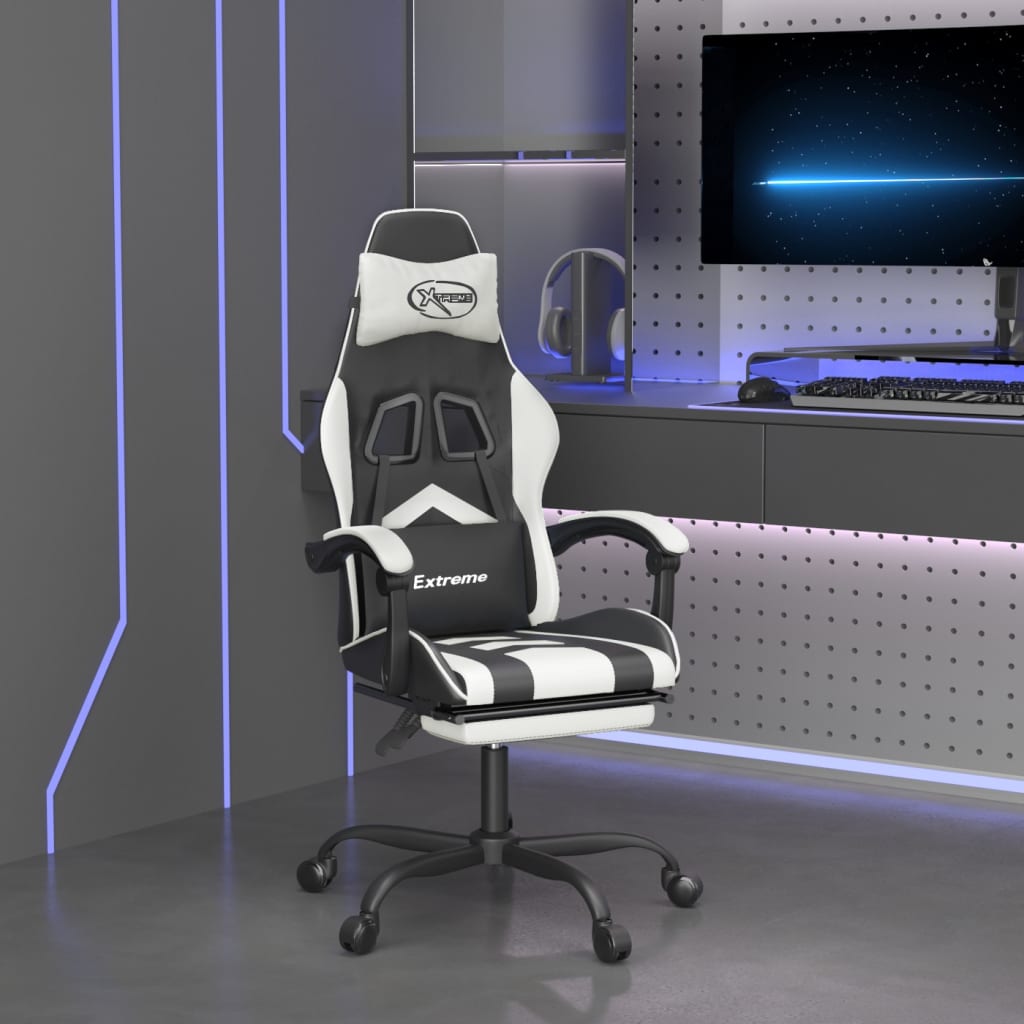 Gamingstol Med Fodstøtte Kunstlæder