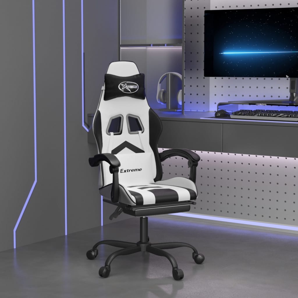 Gamingstol Med Fodstøtte Kunstlæder