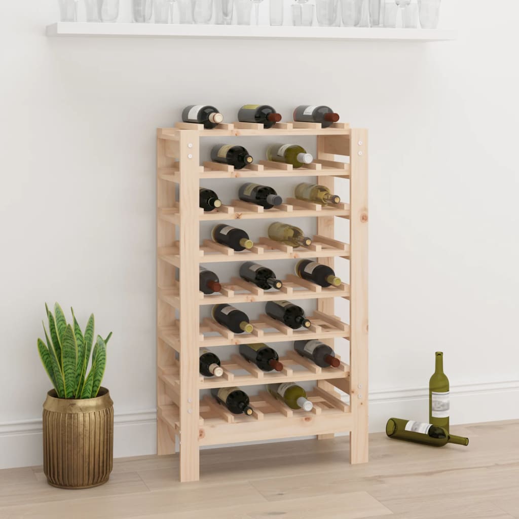 Vinreol 109,5X30X42 Cm Massivt Fyrretræ Naturfarvet