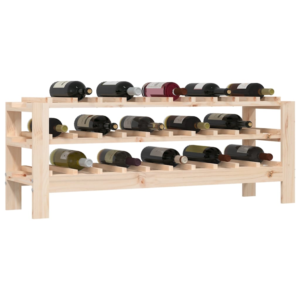 Vinreol 109,5X30X42 Cm Massivt Fyrretræ Naturfarvet