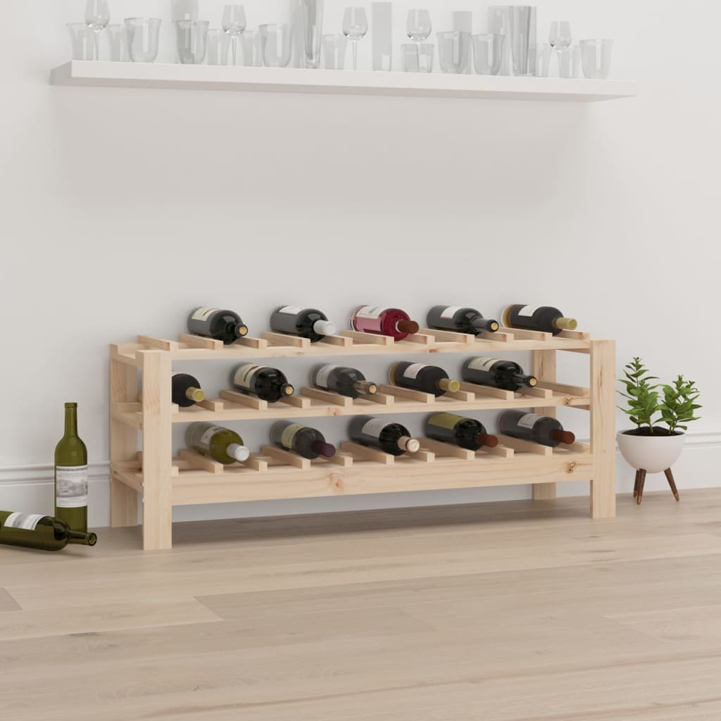 Vinreol 109,5X30X42 Cm Massivt Fyrretræ Naturfarvet