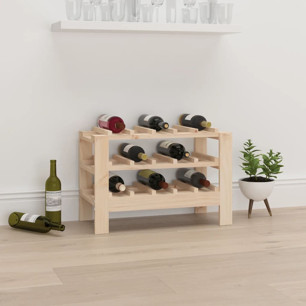 Vinreol 109,5X30X42 Cm Massivt Fyrretræ Naturfarvet