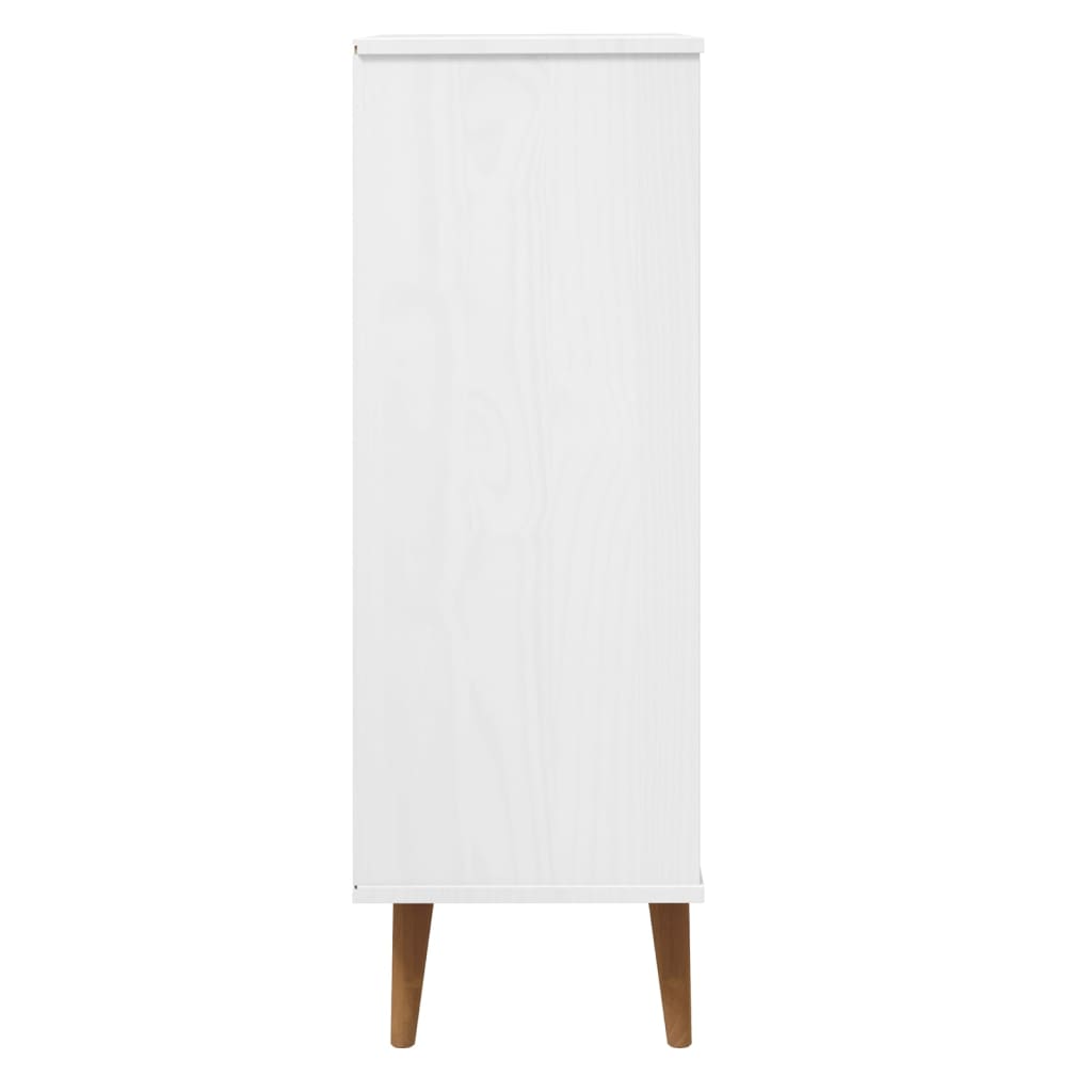 Skoskab Molde 59,5X35X103 Cm Massivt Fyrretræ Hvid