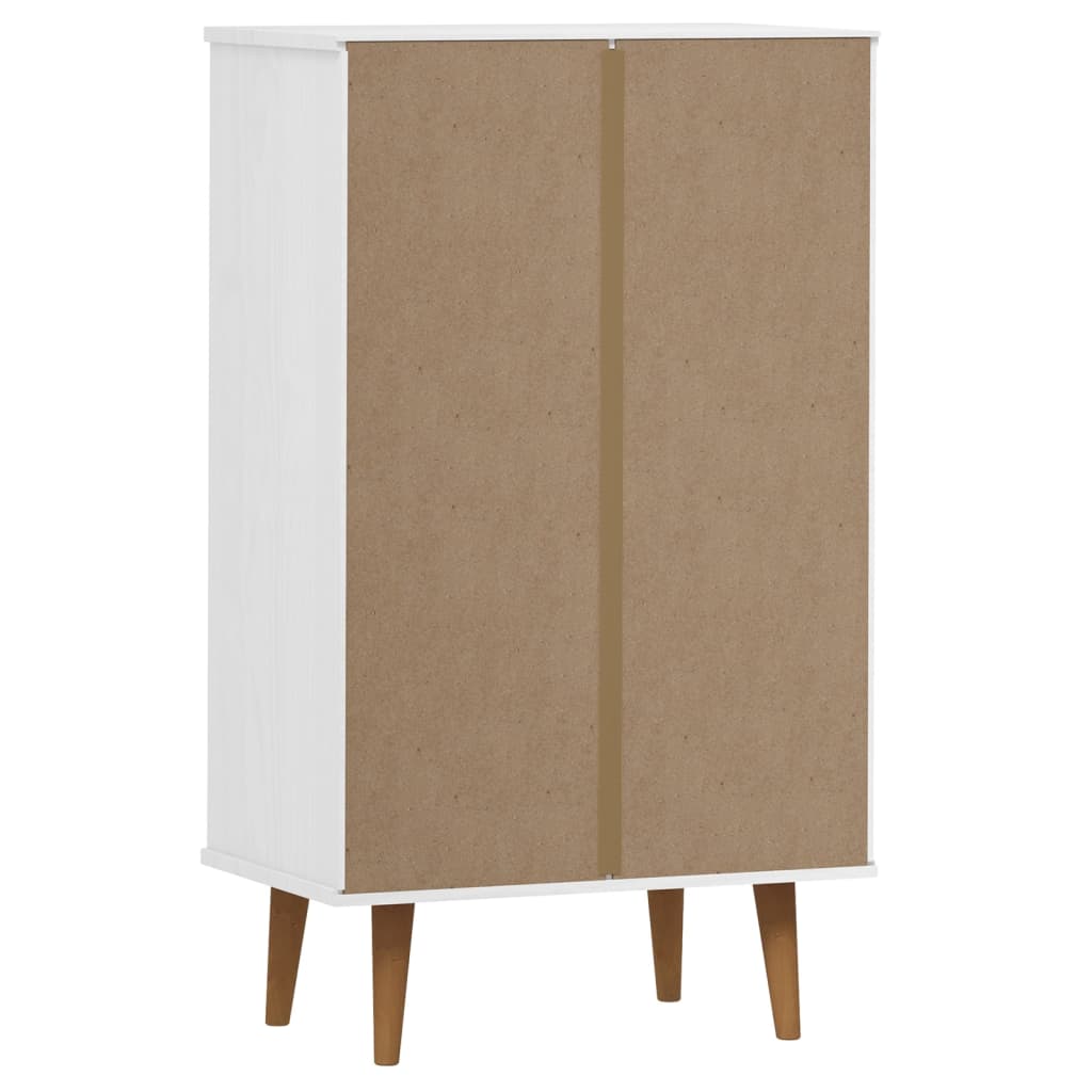 Skoskab Molde 59,5X35X103 Cm Massivt Fyrretræ Hvid