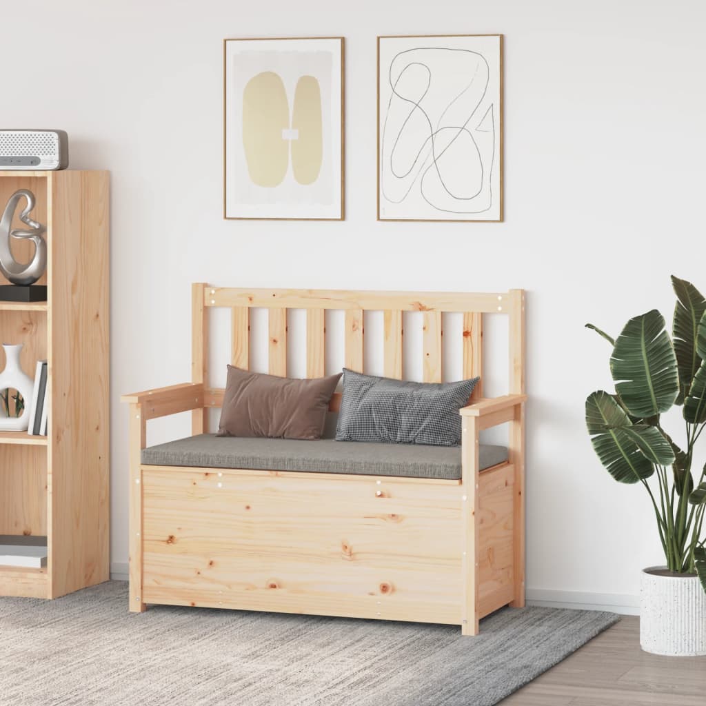 Bænk 112,5X51,5X96,5 Cm Massivt Fyrretræ Grå