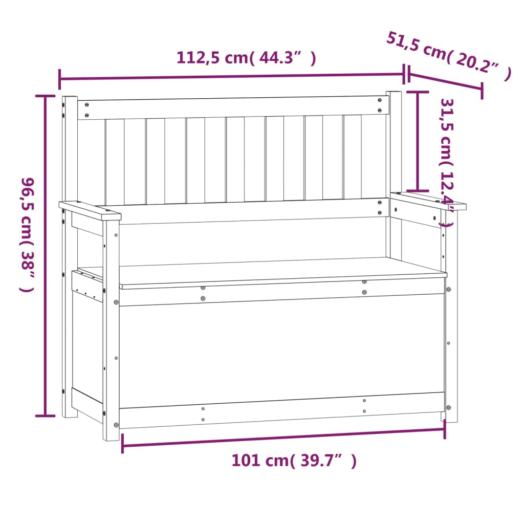 Bænk 112,5X51,5X96,5 Cm Massivt Fyrretræ Grå