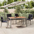 Havebord Med Top Polyrattan Grå