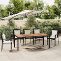 Havebord Med Træbordplade Polyrattan Og Sort