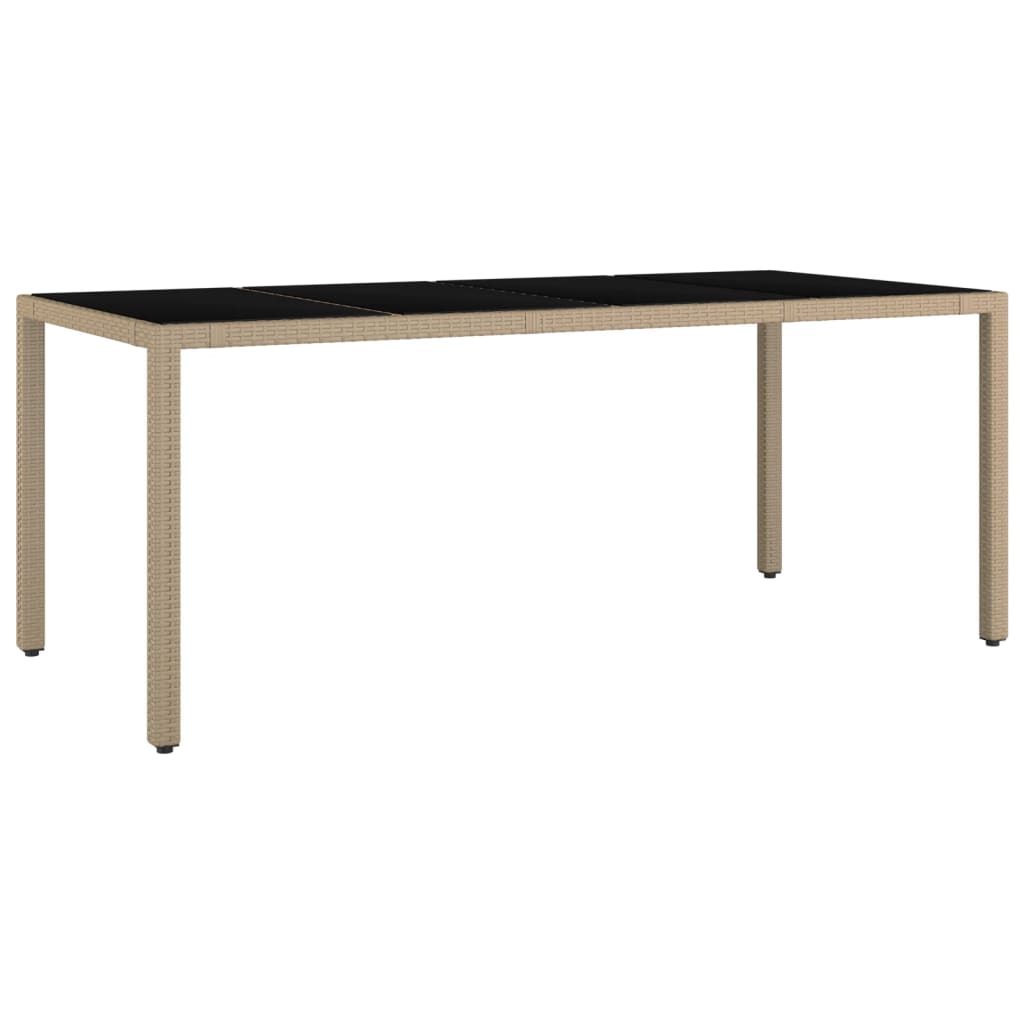 Havebord Med Bordplade Polyrattan Og Hærdet Beige