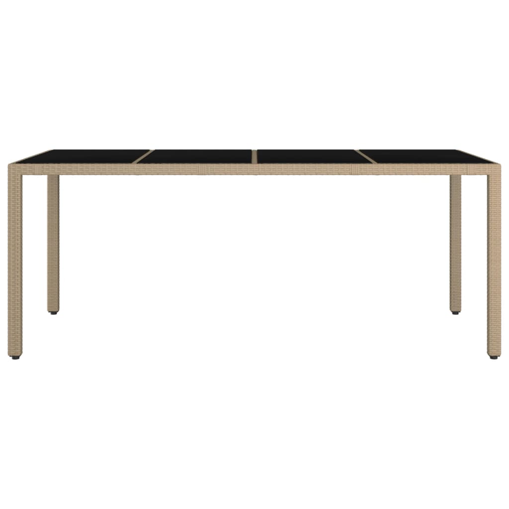 Havebord Med Bordplade Polyrattan Og Hærdet Beige