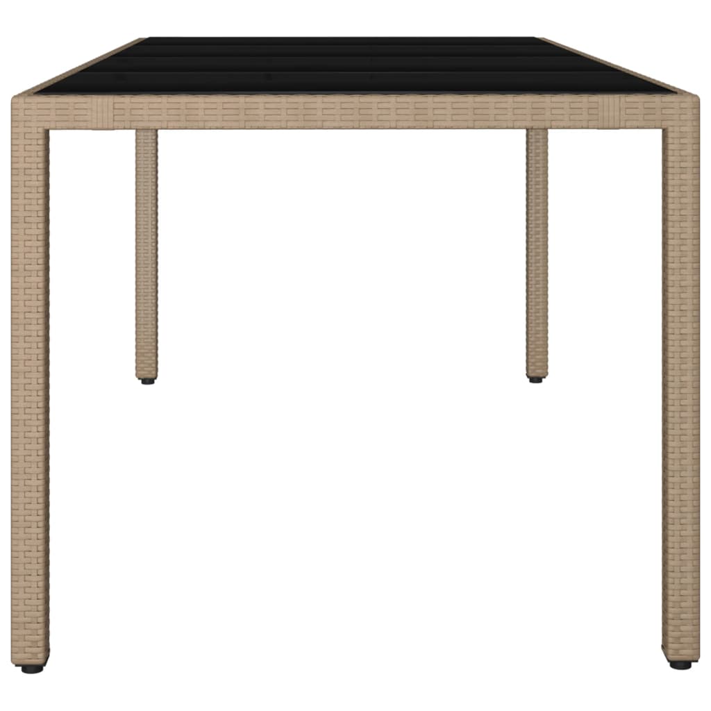 Havebord Med Bordplade Polyrattan Og Hærdet Beige