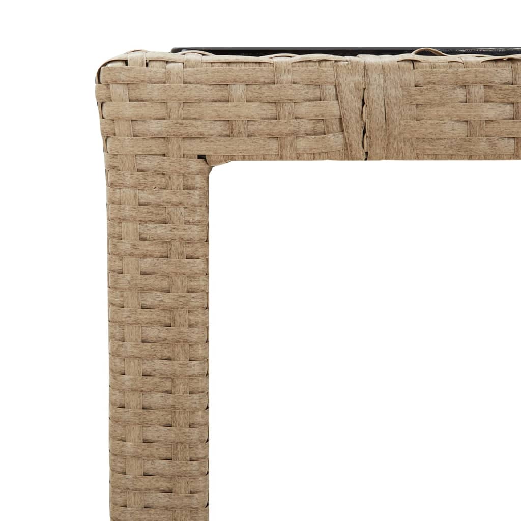 Havebord Med Bordplade Polyrattan Og Hærdet Beige