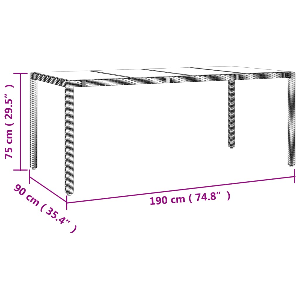 Havebord Med Bordplade Polyrattan Og Hærdet Beige