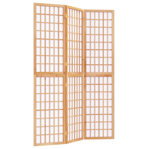 3-Panels Rumdeler Foldbar Japansk Stil Naturfarvet