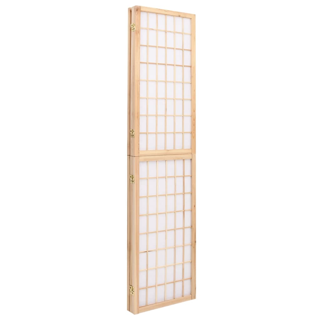 3-Panels Rumdeler Foldbar Japansk Stil Naturfarvet